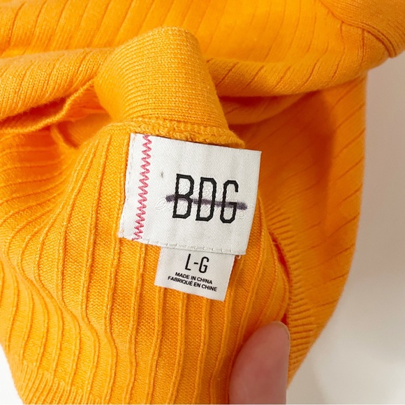 BDG Harlow Sweater Halter Crop Tank Top bright orange large - Picture 3 of 9